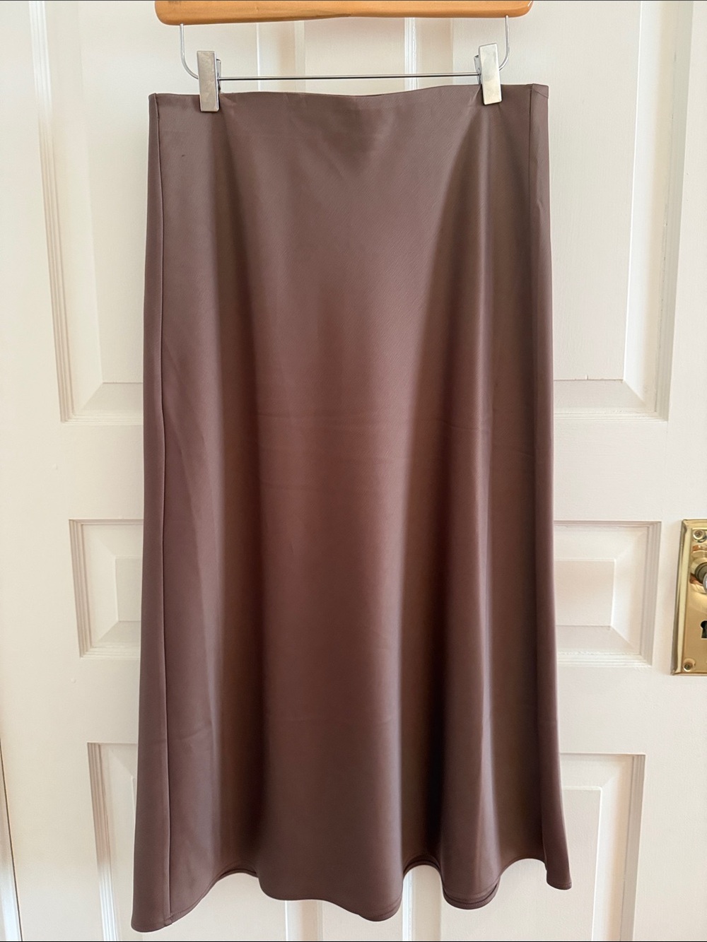 Dynamite Brown Satin Maxi Skirt